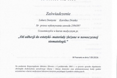Certyfikat - Materiały złożone w nowoczesnej stomatologii