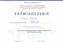 Certyfikat - Lekarz dentysta Karolina Dranka - Stany nagłe w stomatologii